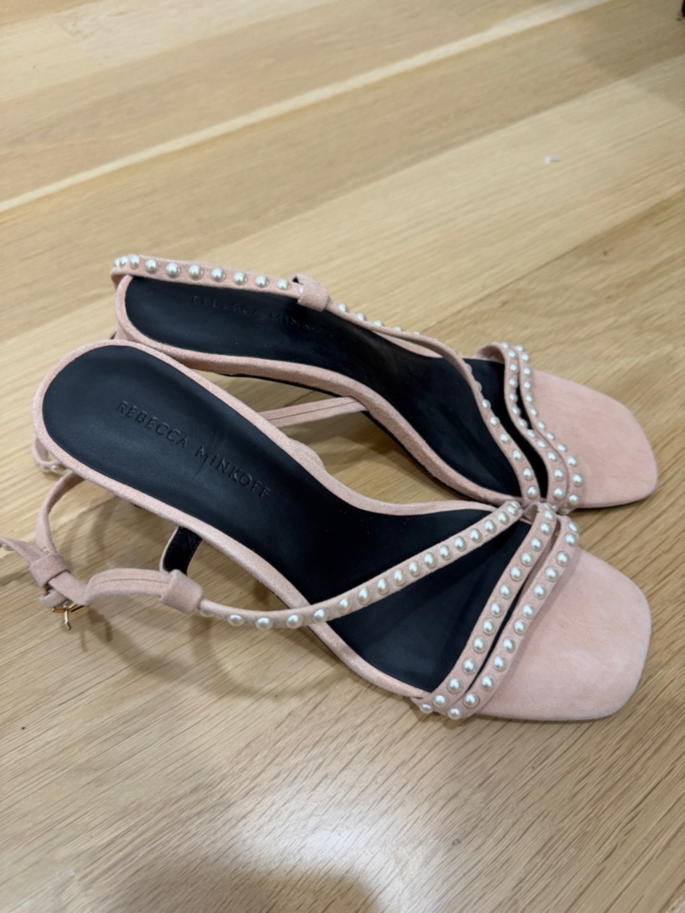 Rebecca Minkoff nude/blush Pearl-Embellished Heels